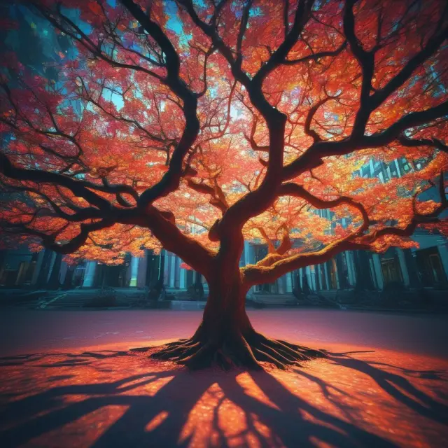 An OPALS seedling growing on the Luxembourg Stock Exchange floor, transforming into an ETF tree