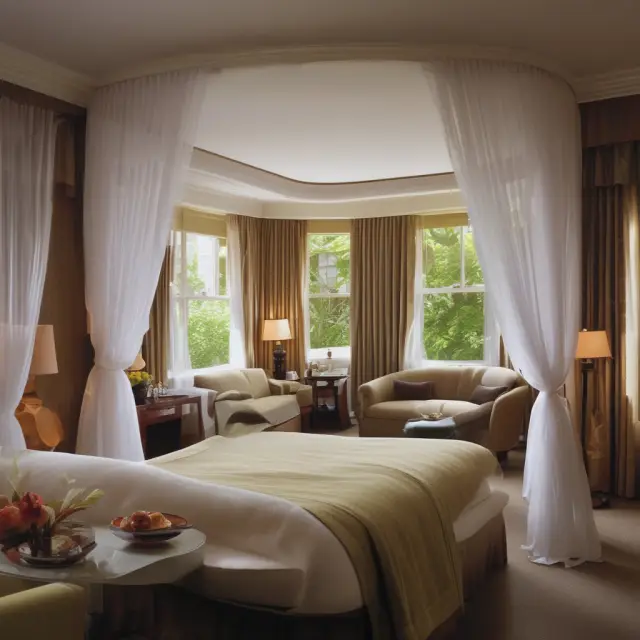 A metaphorical image featuring hotel rooms concealed by curtains, representing the mystery of opaque pricing and its affordable revelations