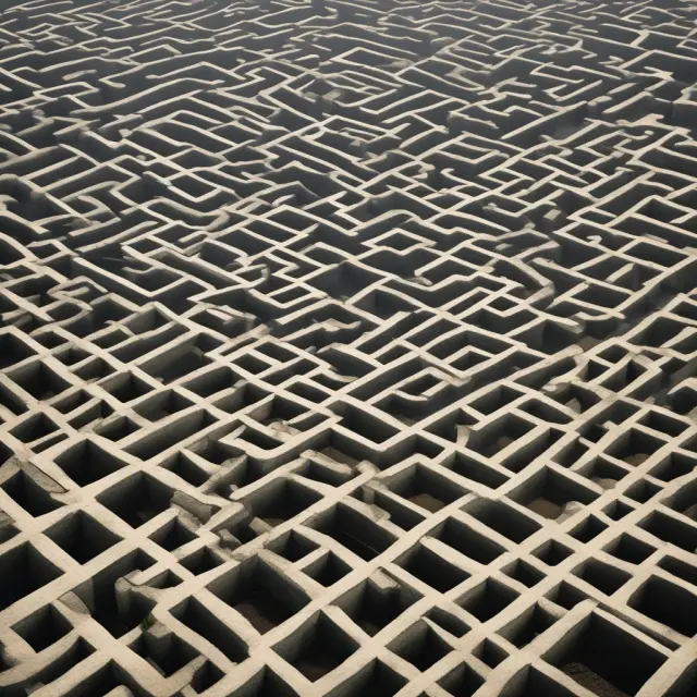 A complex maze symbolizing opco/propco structures in real estate deals. OpCo generates revenue, while PropCo holds the assets.