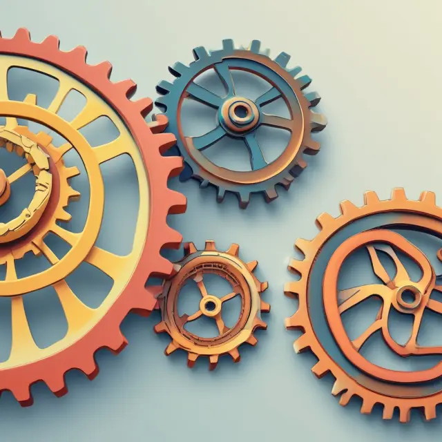 Two gears representing Opco and Propco in sync, enhancing loan independence, tax advantages, and credit rating improvements.