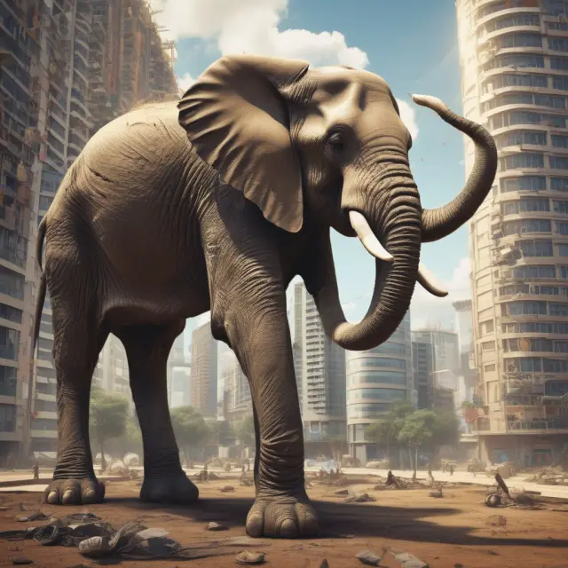 An elephant representing a conglomerate with various industries contrasts the opco/propco deal