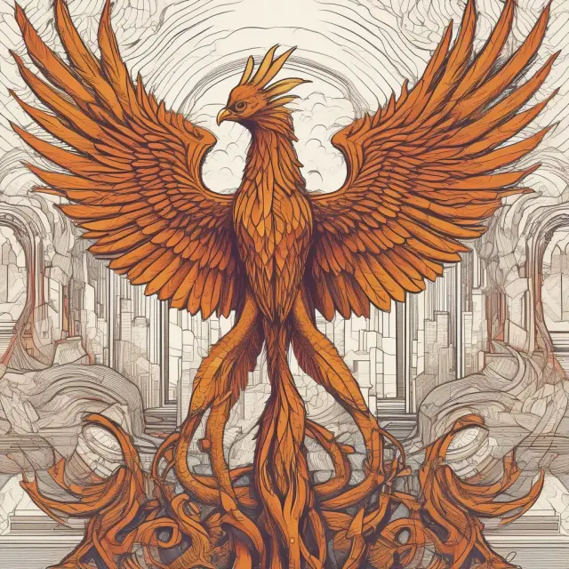 Image of a mythical phoenix emerging from intricately interconnected opco and propco logos, representing the benefits and challenges of complex business structures