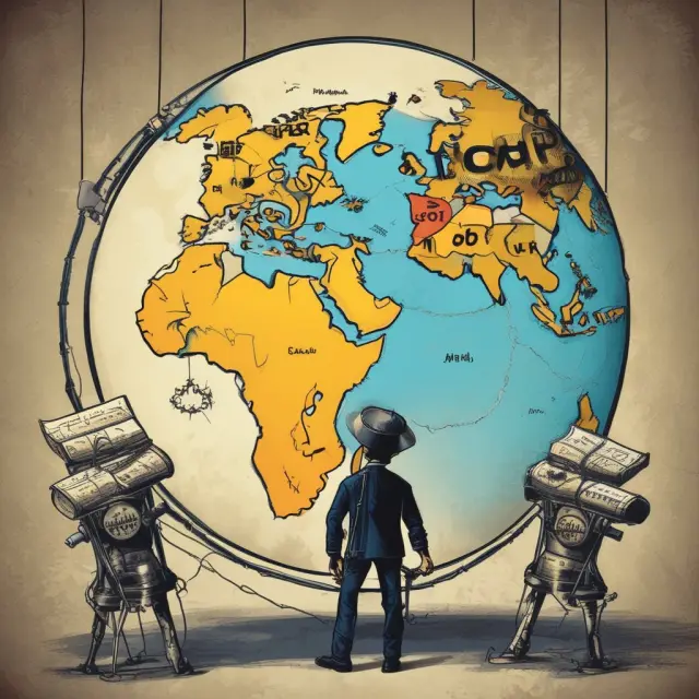OPEC members depicted as skilled puppeteers, controlling the strings of global economy through oil production and pricing