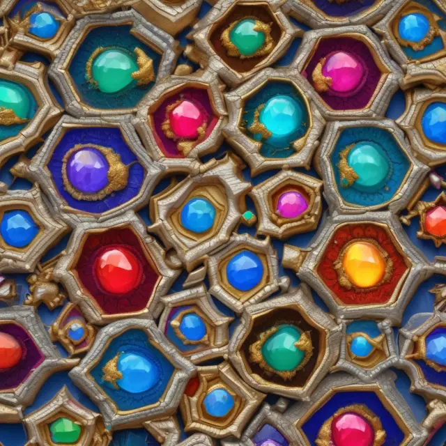 Thirteen gemstone representations of OPEC crudes in a kaleidoscopic basket, symbolizing global oil market diversity