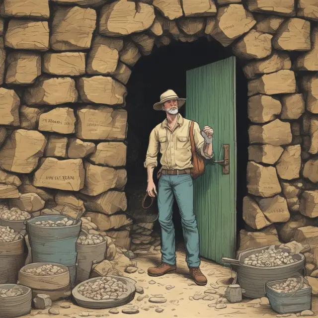 Borrower accessing extra funds from an open-end mortgage represented as a gold mine, emphasizing flexibility and financial security