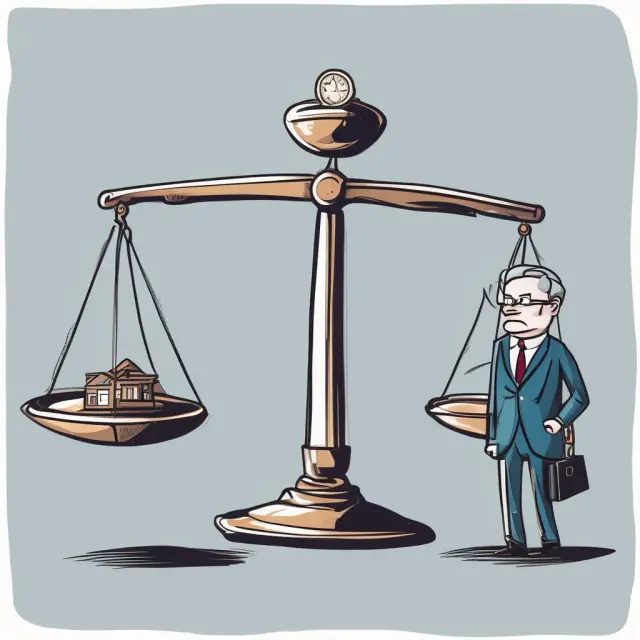 A fund manager weighs investment options on a pair of scales, representing open-end and closed-end funds.