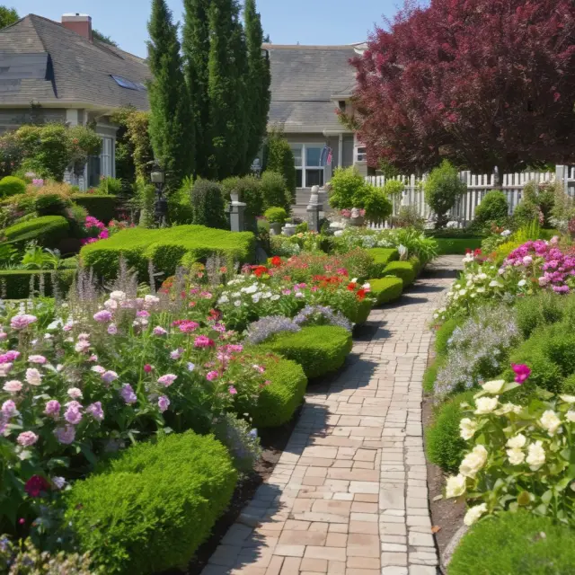 Garden filled with open house signs blooming between buyers and sellers, symbolizing opportunities for growth