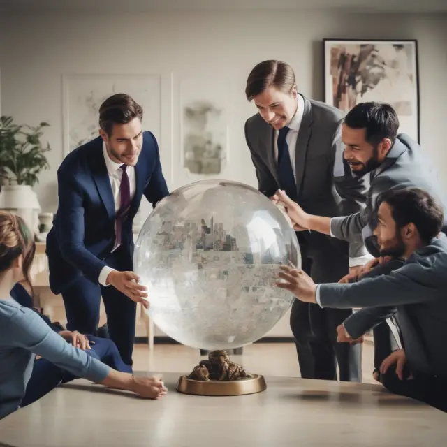 Real estate professionals discussing potential listings at a broker