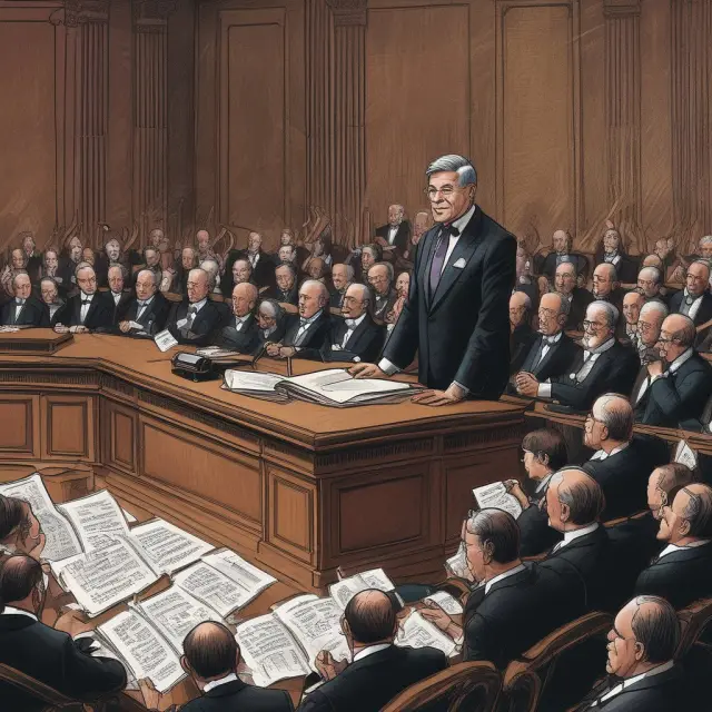 An orchestra with the Federal Reserve chair as conductor, influencing interest rates, inflation, and employment through open mouth operations
