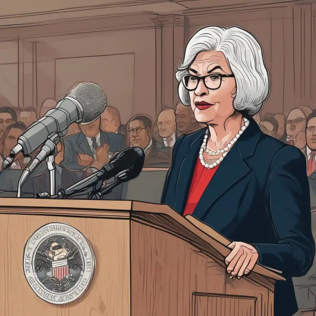 Fed Chairperson communicating economic conditions through powerful open mouth operations