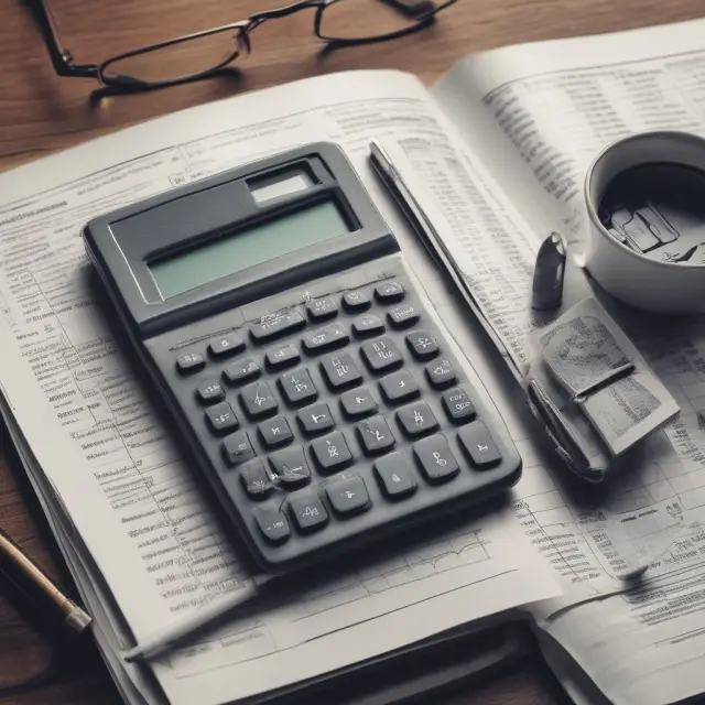 Books open to stock charts and a tax calculator, representing accurate record keeping and reporting