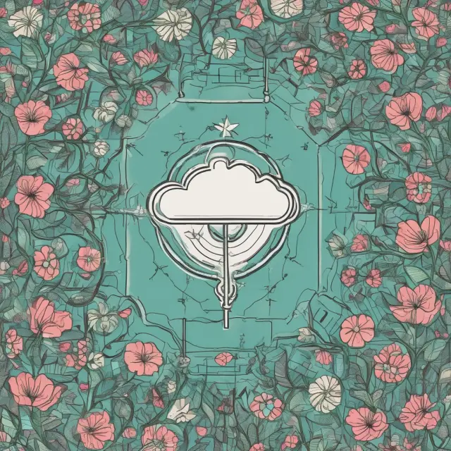 Imagery of a thriving open-source fintech garden, featuring blooming flowers representing big data, interconnected roots symbolizing blockchain technology, and clouds signifying cloud computing