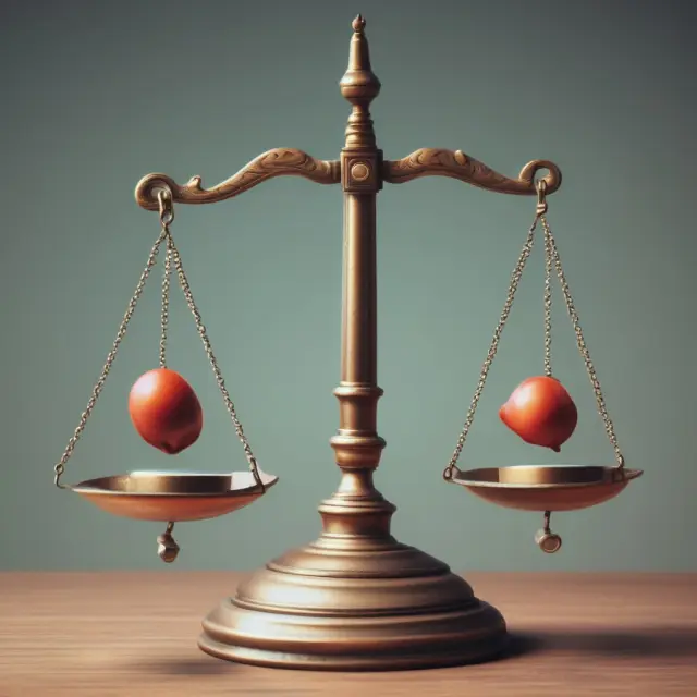 Scale displaying Open Trade Equity pendulum swinging between gains and losses in a margined account context