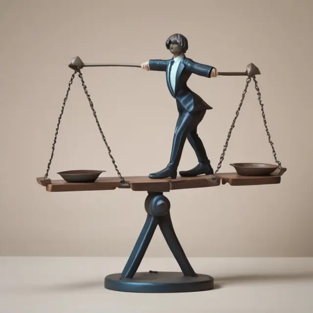 Image of a balanced seesaw, representing an investor
