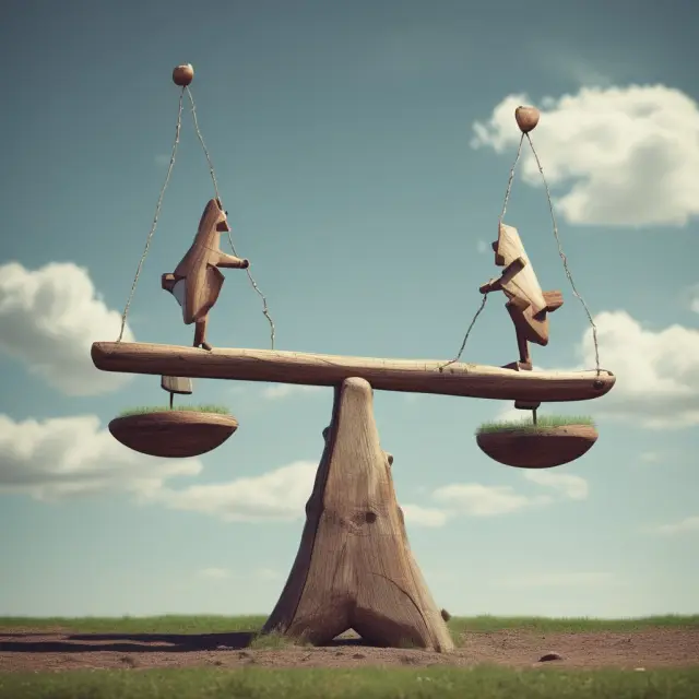 A seesaw balancing paper gains and losses represents Open Trade Equity in margin investing. The see-saw illustrates the impact of unrealized profits and losses on an investor