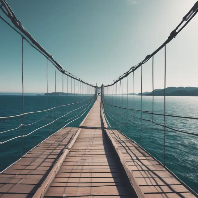 Bridge joining islands representing FAQs and open-end management companies, symbolizing knowledge transfer about mutual funds