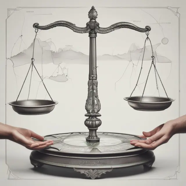 Image of a scale in balance, with intertwined hands symbolizing market participants revealing open cards representing order flow and data.