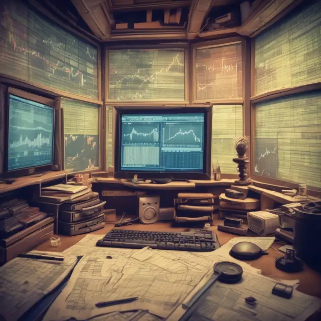 Trader examining opening prices using real-time data, financial news websites, and market analysis tools on multiple screens
