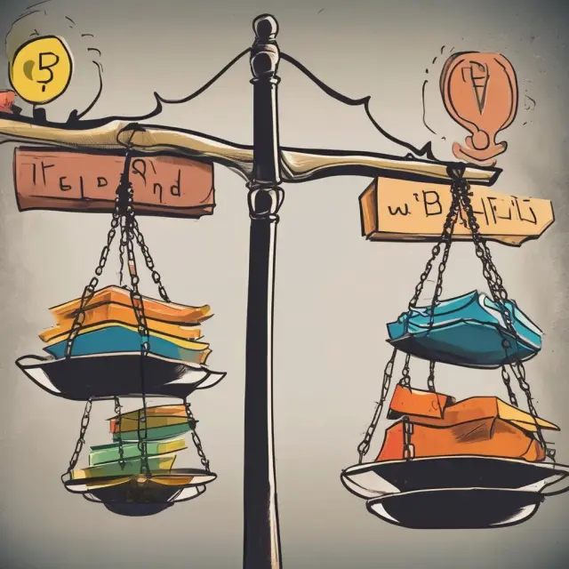 Two scales balancing permanent and temporary open market operations, illustrating their differences in maintaining interest rates and financial stability
