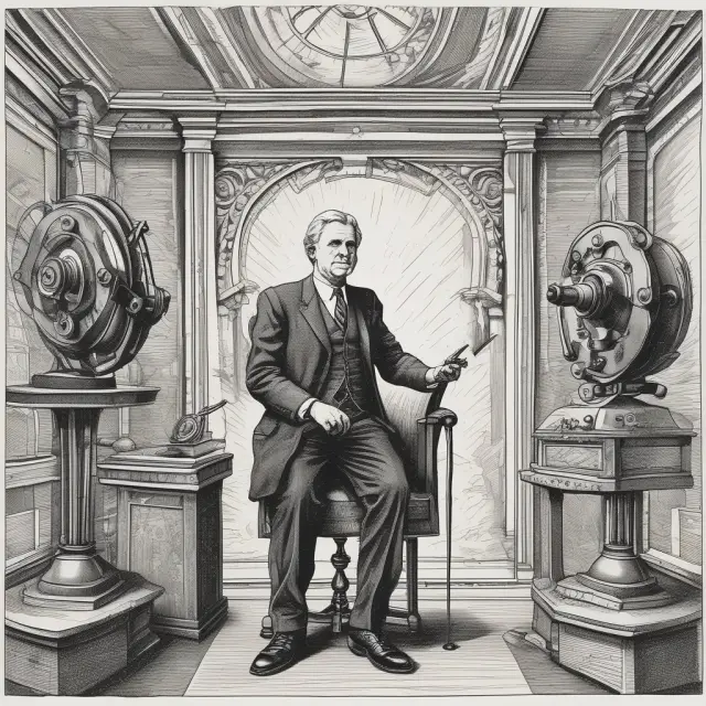Fed chair operating gears representing open market operations, controlling interest rates and economic growth.