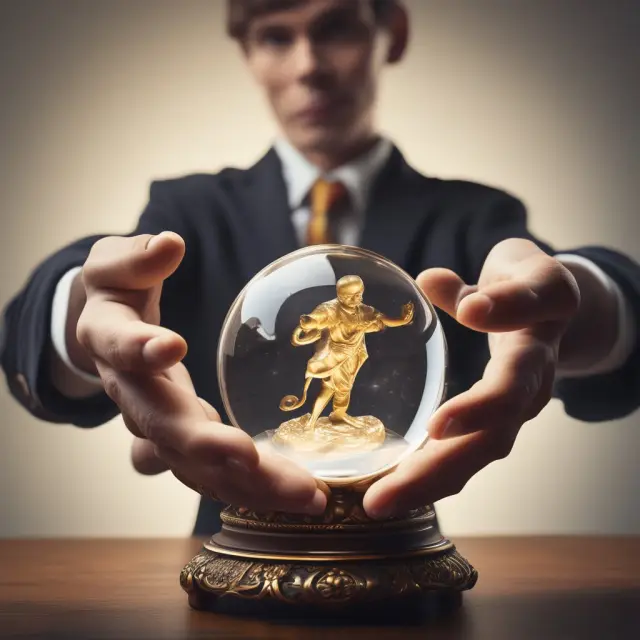 An insider releasing gold securities from a crystal ball into the open market, symbolizing transparency and adherence to regulations