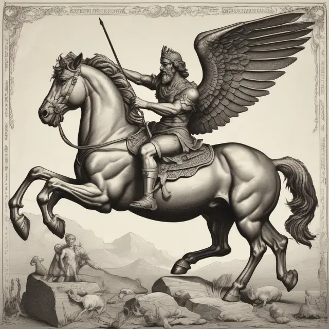 Image of a centaur representing insider trading holding an ancient scroll versus a phoenix symbolizing central banking releasing gold coins