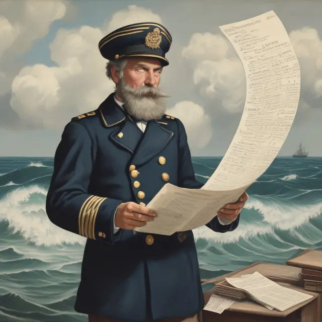 Captain sailing through a paper storm, holding registration statements for open offers and rights issues
