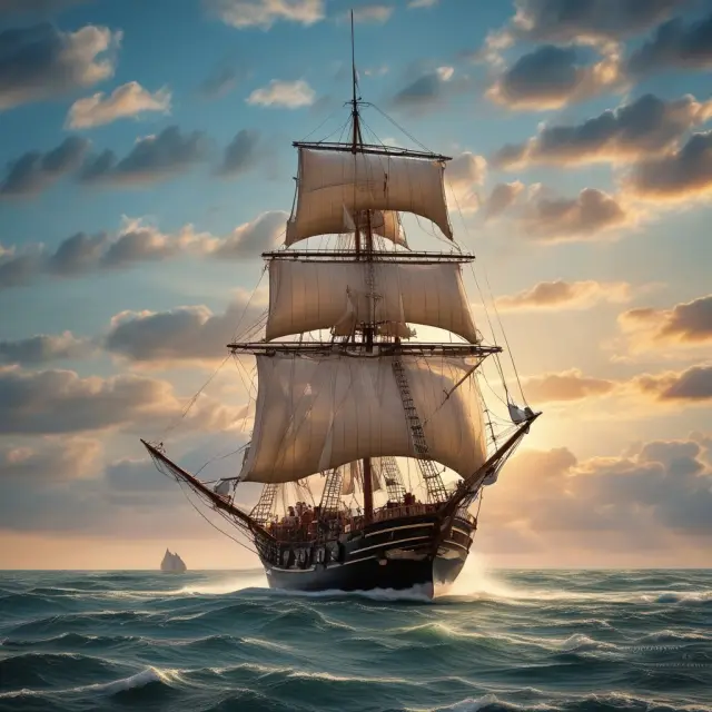 An open order represented as a sailing ship navigating volatile financial waters, symbolizing adaptability and price discipline