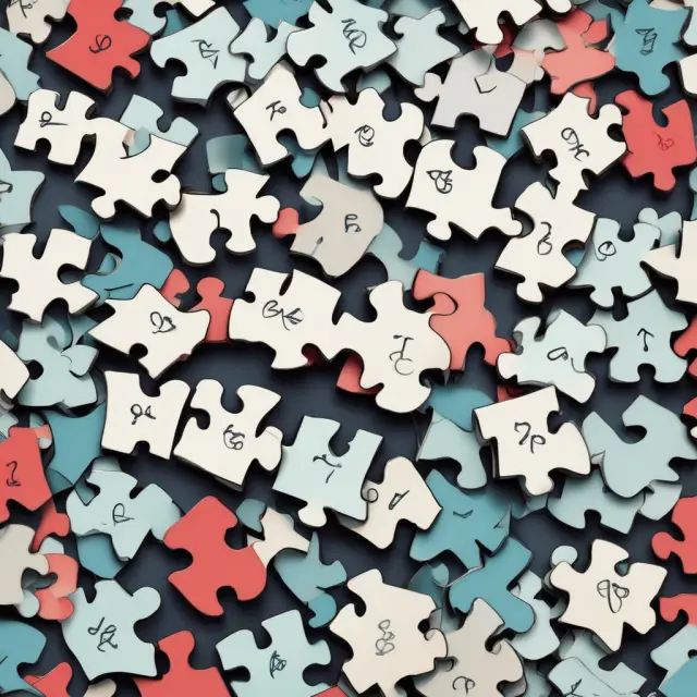 An intricately designed puzzle depicting various business functions representing operating activities, with a question mark symbolizing FAQs