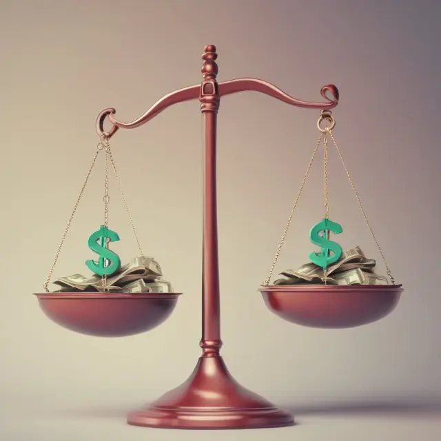 Scales comparing Operating Cash Flow Margins of two companies within the same industry