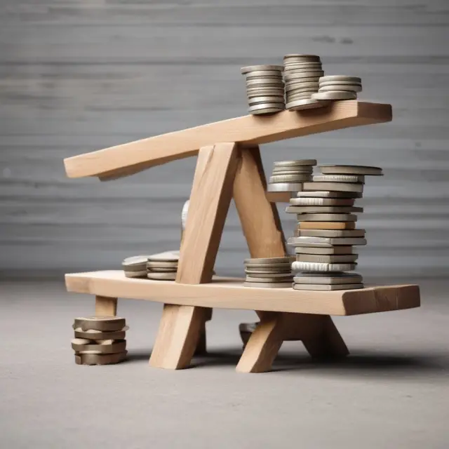 A seesaw symbolizes calculating operating costs, where COGS (weights) balance with SG&A expenses (counterweights) to determine the total operating cost