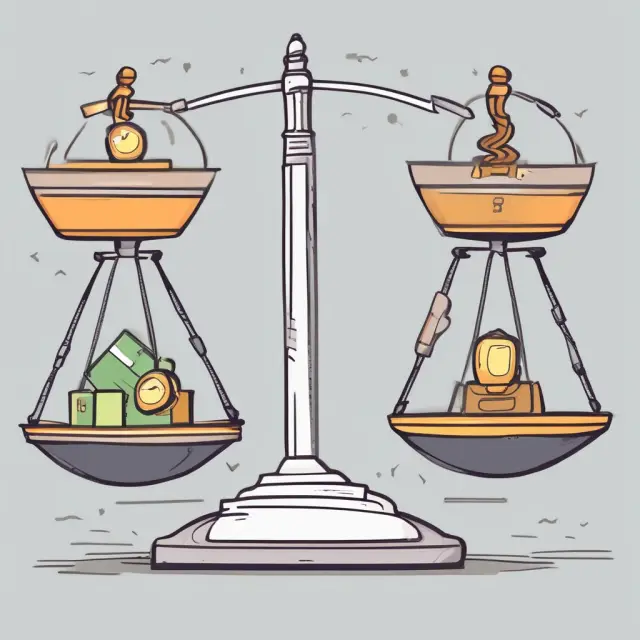 A balance scale illustrates an ideal Operating Expense Ratio (OER) with rent revenue on one pan and operating expenses on the other, emphasizing equilibrium for profitable real estate investments.