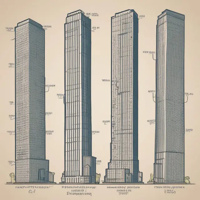 Two towers representing property values, one with accelerated depreciation and the other using straight-line depreciation, revealing different operating expense ratios