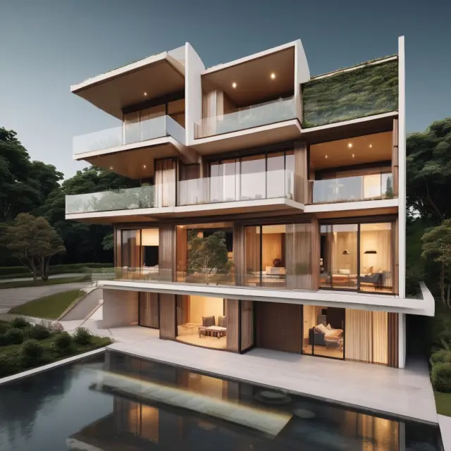 A well-balanced golden scale representing efficient real estate management, with lower operational expenses enabling increased profitability