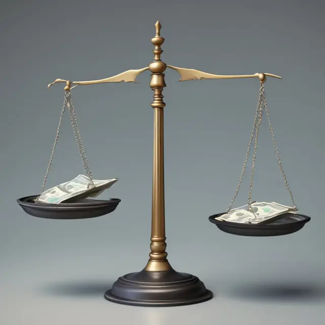 Two scales weighing operating loss and net loss, with the former representing core business losses and the latter encompassing comprehensive financial data.