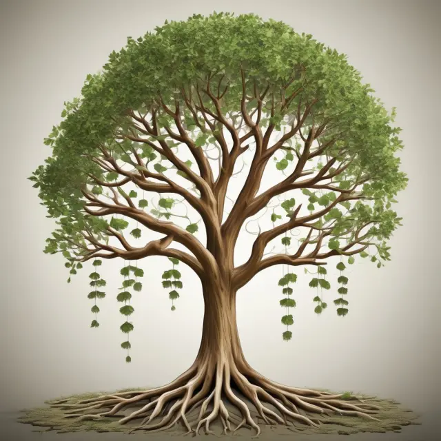 An illustration of a growing tree with branches symbolizing operating revenue growth, nurturing the trunk representing Earnings Per Share (EPS), sustaining a thriving stock tree.