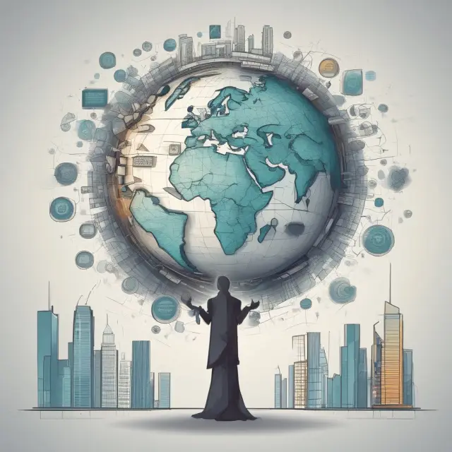 A weather vane illustrating five key factors - competition, economic conditions, technology, regulation, and geopolitical risks - influencing operating revenue for institutional investors