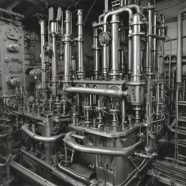 An intricately detailed machine made up of operational activities; operating expenses represented by oil keeping the machine well-lubricated.