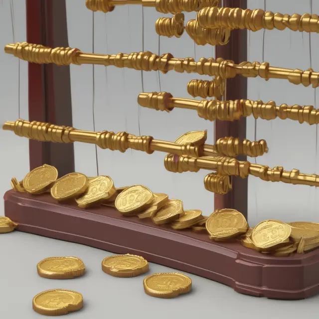 Golden coins symbolizing operating expenses falling into an abacus, illustrating tax savings