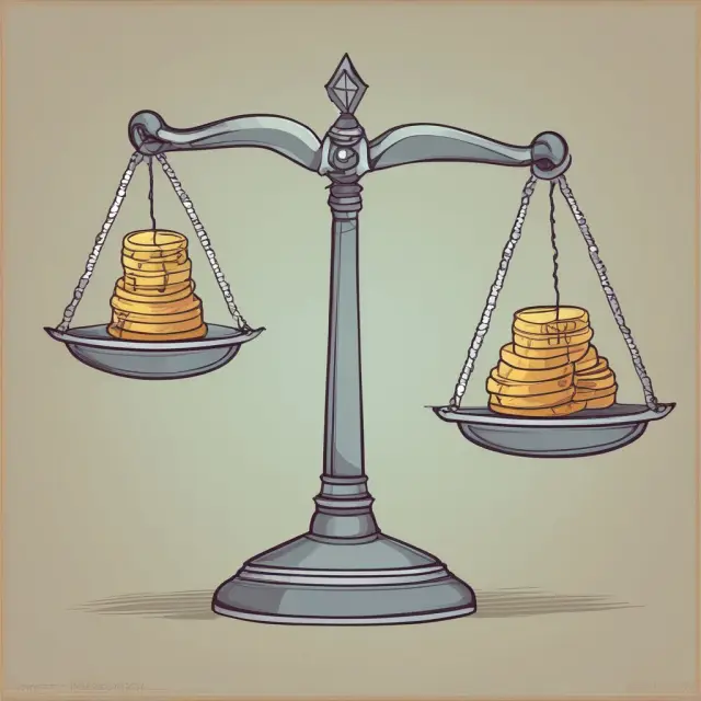 A financial wizard, with operating income represented by a set of scales symbolizing efficiency, and net income by a balanced scale signifying completeness.