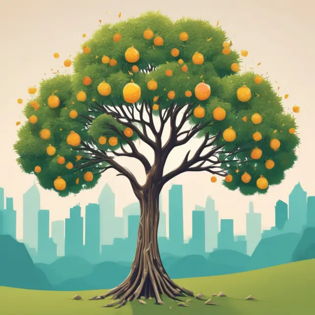 An image of an ancient tree with varying branches representing operating income trends, symbolizing the importance of analyzing financial data to assess a company