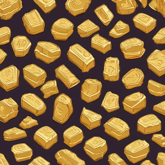 A golden treasure chest overflowing with nuggets representing various high-profit margin industries