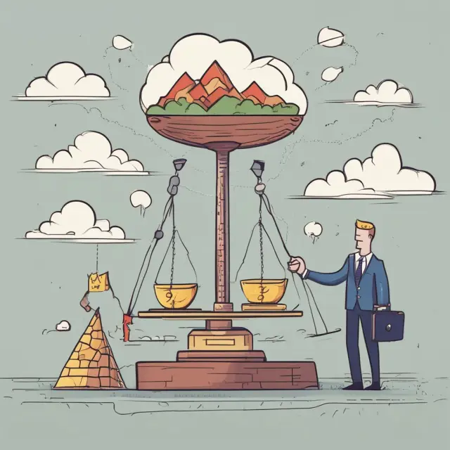 A seven-branch scale represents each operational risk category - internal fraud, external fraud, technology failures, process execution, safety, natural disasters, and business practices.