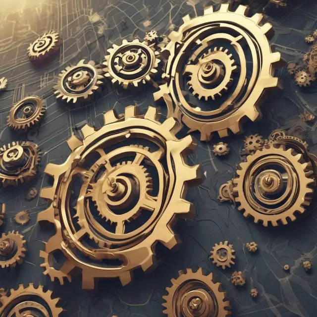 Image shows gears symbolizing transactions smoothly flowing, reducing operational costs and enhancing profitability within investment markets
