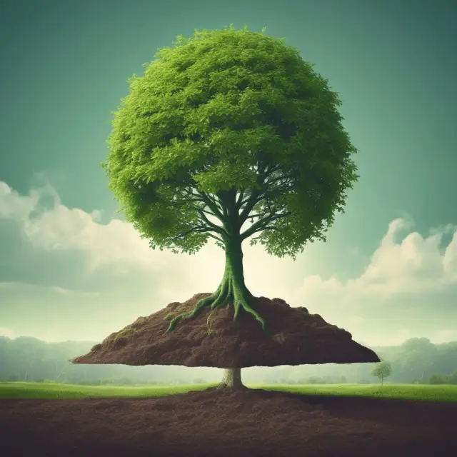 An image of an efficient investor represented by a thriving tree, with leaves symbolizing investments and roots depicting low transaction costs