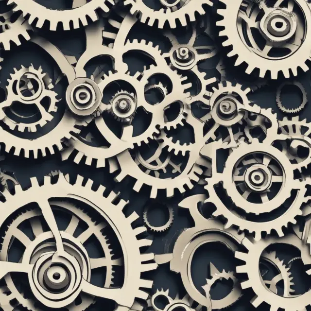 Gears turning smoothly in a financial market system, illustrating operational efficiency