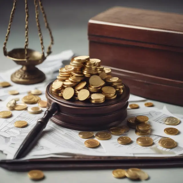 Gold coins representing lost tax revenue spilling from a treasury chest onto a balance scale next to stacks of tax forms.