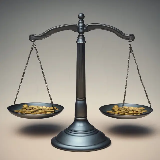 Two scales balance potential profit and the opportunity cost in an investor