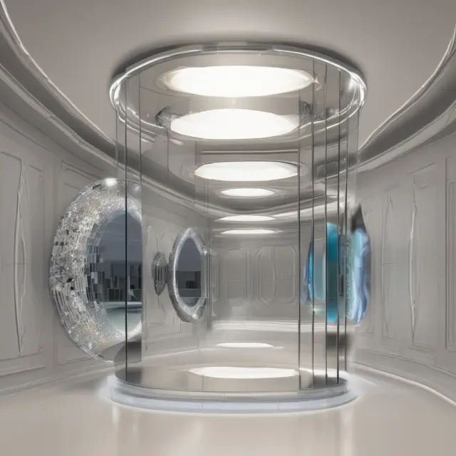 An image of OPRA as a crystal clear mirror displaying consolidated options quotes from various exchanges, symbolizing transparency and market efficiency