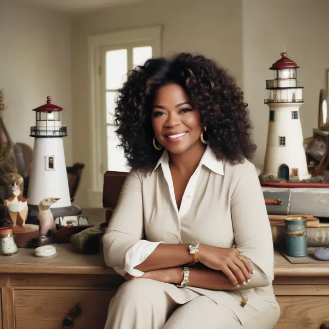 Oprah Winfrey as a lighthouse, shining light on authentic products and businesses